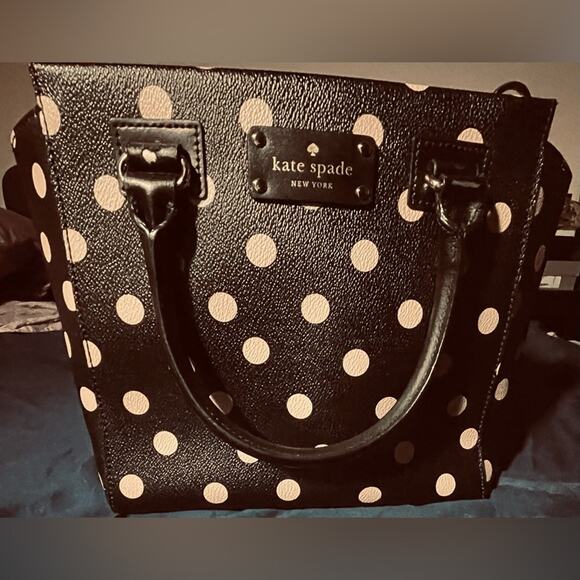 Kate Spade Totebag - Polkadot - Pink Black - Y2k Shoulder Purse - Clutch Purse